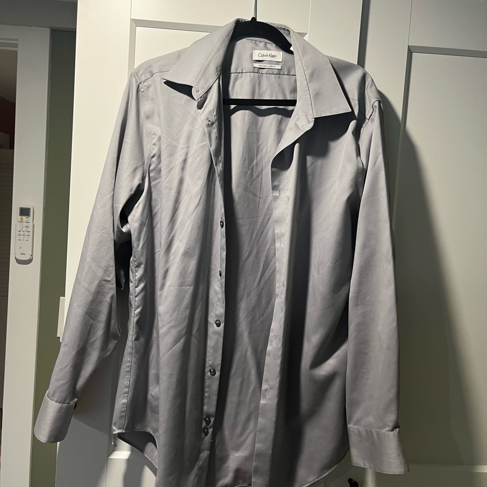Calvin Klein Silver Slim Fit Shirt